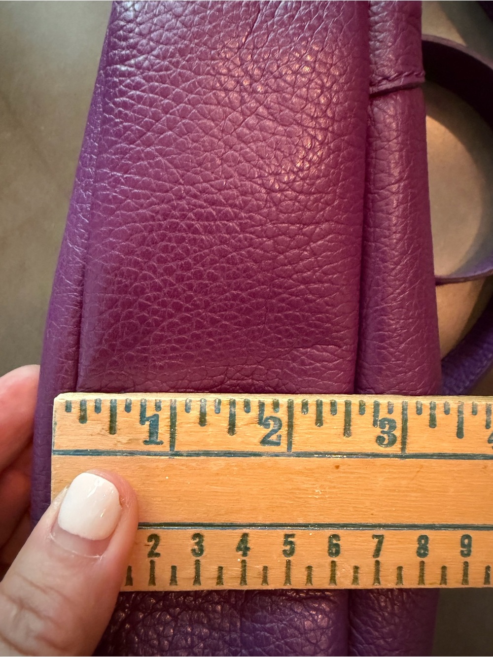 Valentina Fiore Purple Leather Crossbody Bag with Top Handle - Picture 7 of 9